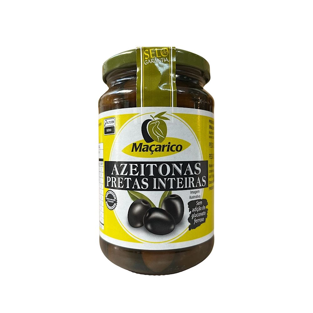 AZEITONA PRETA INTEIRA 260/290 MACARICO 210G